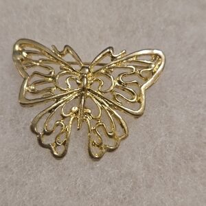 Elegant Gold Butterfly Brooch